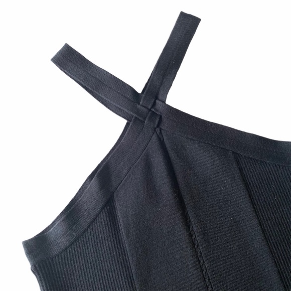 Vintage 90’s: Wayne Rogers ❤︎ Strappy Ribbed Silk Top ❤︎ Cross Front Halter Neck - Picture 3 of 15